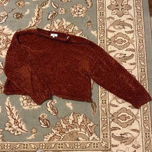 Velvet rust colored cropped sweater XS